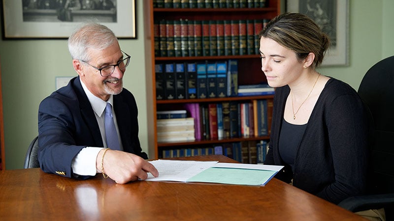 Attorney meeting with client